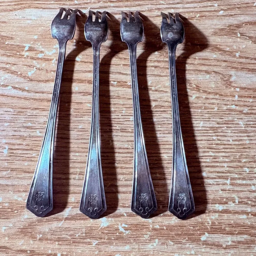 Vintage Silverplate Cocktail Fork collection Lot of 4